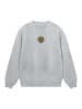 F4NT4STIC Sweatshirt Happy Flower Bestickt in grau meliert