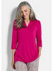 GOLDNER Kurzgröße:  Tunikashirt Elegantes Blusenshirt mit Biesen in pink