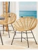 Beliani 2er-Set Cocktailsessel ACERRA in Naturfarben/Beige/Schwarz