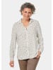 GOLDNER Kurzgröße:  Modische Druckbluse mit Hemdblusenkragen in taupe / gemustert