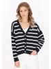 DreiMaster Women Cardigan in navy offwhite stripe