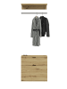 Inn.Furn Garderoben-Set Artisan Eiche 61 cm, Komplettset mit Kleiderstange