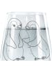 Mr. & Mrs. Panda Glas Pinguine trösten ohne Spruch in Transparent