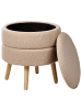 Beliani Hocker OKATON in Beige/Braun - (W) 44 x (H) 48 x (L) 44 cm