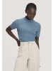 Hessnatur Hessnatur Mock-Neck Shirt Slim aus Bio-Baumwolle in kristallblau