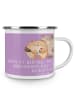 Mr. & Mrs. Panda Camping Emaille Tasse 7. Hochzeitstag Kupferhoc... in Lavendeltraum