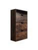 relaxdays Schuhschrank "Industrial" in Dunkelbraun - (B)80 x (H)140 x (T)24 cm