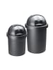 Rotho ROLL BOB Abfalleimer Set 10 l und 30 l mit Schiebedeckel in Schwarz recykl.