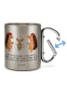 Mr. & Mrs. Panda Teetasse Igel Seilhüpfen mit Spruch in Silber