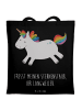 Mr. & Mrs. Panda Tote Bag Einhorn Happy mit Spruch in Schwarz