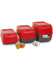 Novaliv Kartoffel Aufbewahrungsboxen Set | 3,5L + 5L + 9L | ROT | Kartoffelbox in Rot