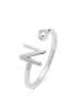Luxenter 925 sterling silver ring with a brilliant-cut zirconia rhodium-plated - Alphabet