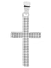 Adeliás Damen Anhänger – Kreuz Kreuzanhänger aus 925 Silber mit Zirkonia in silber