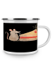 Mr. & Mrs. Panda Camping Emaille Tasse 6. Hochzeitstag Zuckerhoc... in Schwarz