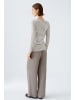 Oui Langarmshirt SUMIKO in dk brown offwhite