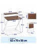 relaxdays Schreibtisch in Braun/ Weiß - (B)70 x (H)82 x (T)56 cm