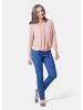 GOLDNER Blusenshirt Chiffon-Shirt mit 3/4-Arm, Rundhals in melba