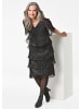 GOLDNER Plisseekleid Elegantes Abendkleid mit Glanz-Effekt in schwarz / silberfarben / gemustert
