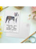 Mr. & Mrs. Panda Postkarte Boston Terrier Freude mit Spruch in Weiß