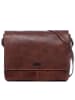 SID & VAIN Leder-Messenger Laptoptasche Leder Umhängetasche Unisex SPENCER in braun