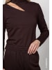 monari Sweatshirt mit Cut out und Stehkragen in Black Coffee