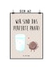 Mr. & Mrs. Panda Poster Milch Keks mit Spruch in Beige Pastell