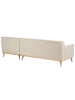 Beliani Ecksofa SIMOS in Beige/Heller Holzfarbton - (W) 264 x (H) 80 x (L) 159 cm