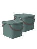 Rotho 2er-Set Aufbewahrungsbox 40l mit Deckel in Mistletoe grün