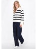DreiMaster Women Sweater in offwhite dark navy