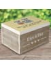 Mr. & Mrs. Panda holzbox Koala Familie mit Spruch in Gelb Pastell