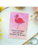 Mr. & Mrs. Panda Postkarte Flamingo Classic mit Spruch in Aquarell Pink