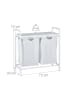 relaxdays Wäschesammler in Weiß/ Grau - (B)73 x (H)72 x (T)33 cm