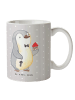 Mr. & Mrs. Panda Kaffeetasse Immobilienkaufmann Herz ohne Spruch in Grau Pastell