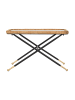 Mauro Ferretti Couchtisch aus Eisen, Holz, schwarzem und braunem Glas, 70 x 50 x 45 cm