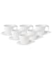 Villeroy & Boch 6er Set Kaffeetassen mit Untertassen Flow in 200 ml in weiß