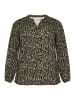 KAFFE curve Langarm-Bluse KCmahlena Regular fit in Black/Elephant Graphic lines