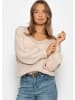 SASSYCLASSY Pullover mit V-Ausschnitt in beige