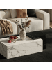 KADIMA DESIGN Couchtisch 120x60x40 cm Schwarz Sofatisch in Marmor-Optik