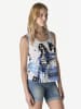 KOROSHI Damen-bedruckte Top-Mädchen in blau