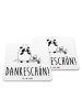 Mr. & Mrs. Panda coaster set Panda Dankeschön mit Spruch in Weiß