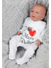 TupTam Unisex Baby Strampler mit Spruch in weiß/grau