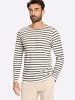 WITT WEIDEN Langarm-Shirt in khaki-ecru-gestreift