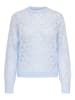 JACQUELINE de YONG Dünner Strick Struktur Pullover Langarm Stretch Sweater JDYLETTY in Hellblau