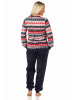 NORMANN Schlafanzug Pyjama langarm Norwegerlook Coralfleece - 58382 in rot