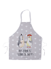 Mr. & Mrs. Panda Schürze Pinguin Heirat mit Spruch in Grau Pastell