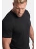 Men Plus Kurzarm T-Shirt in schwarz
