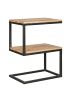 FineBuy Beistelltisch in Beige / Akazie / 30x45x60