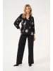 Kaffe Bluse langarm KAsigrid Regular fit in Black/Brown Flower Print