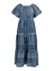 DreiMaster Vintage Damen Kurzarm Maxikleid in DUNKELMARINER DRUCK