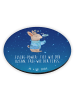 Mr. & Mrs. Panda Rund Magnet Fische Astrologie mit Spruch in Sternenhimmel Blau